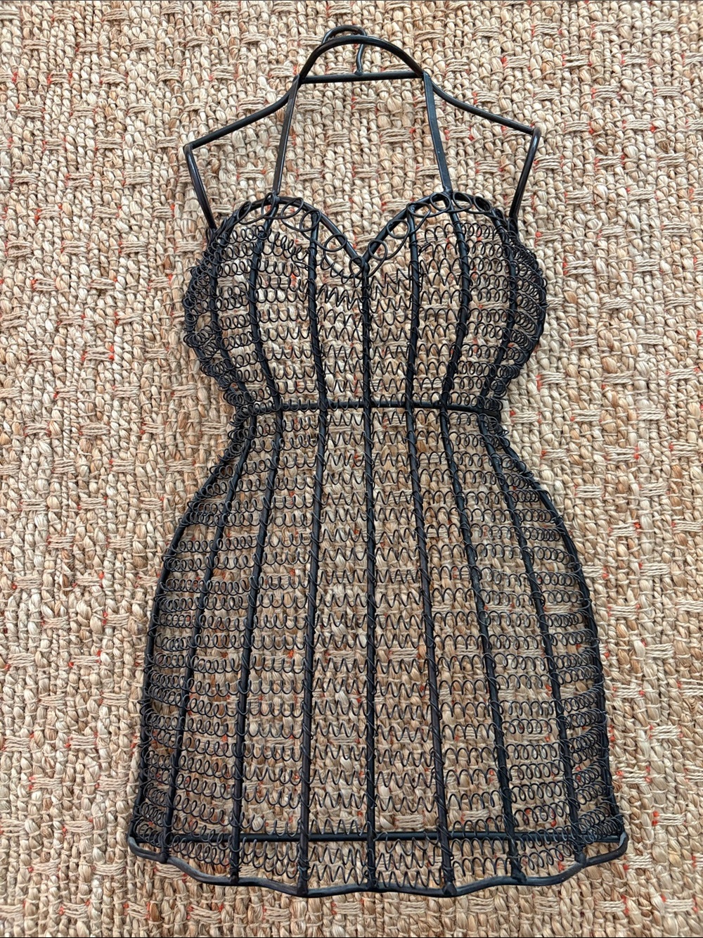 Black Wire Bustier Mini Dress Display Sculpture